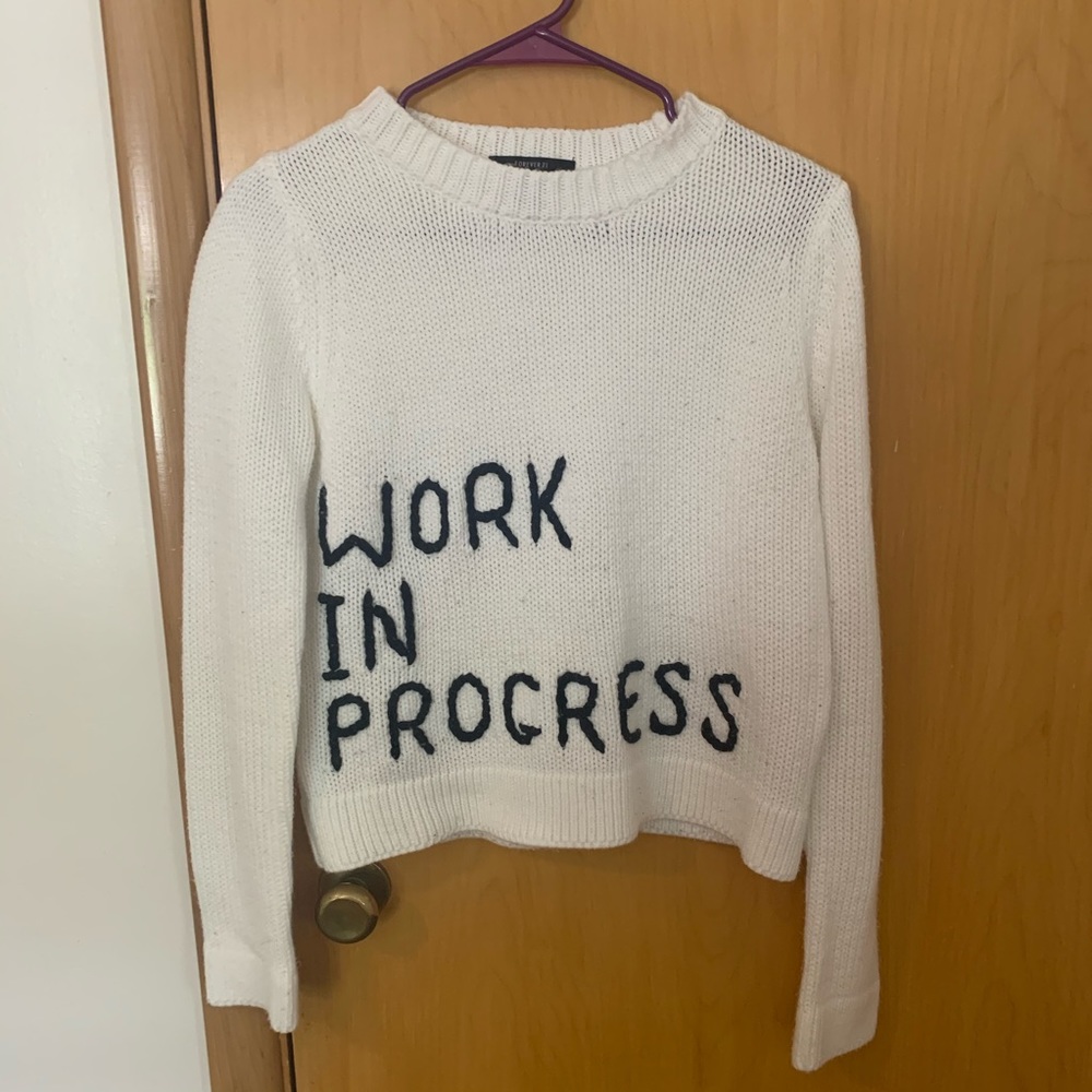 White crop sweater!!